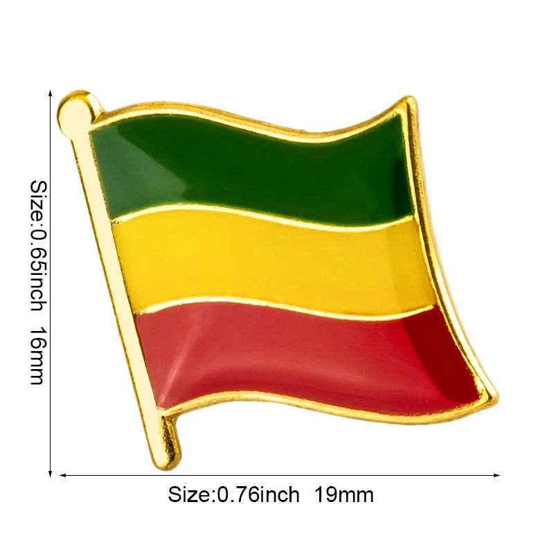 Ethiopia Flag Badge Brooch Natinal Lapel Pins Flag Lapel Pins Country Flag Badge - EthGebya