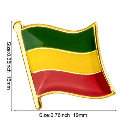 Ethiopia Flag Badge Brooch Natinal Lapel Pins Flag Lapel Pins Country Flag Badge - EthGebya