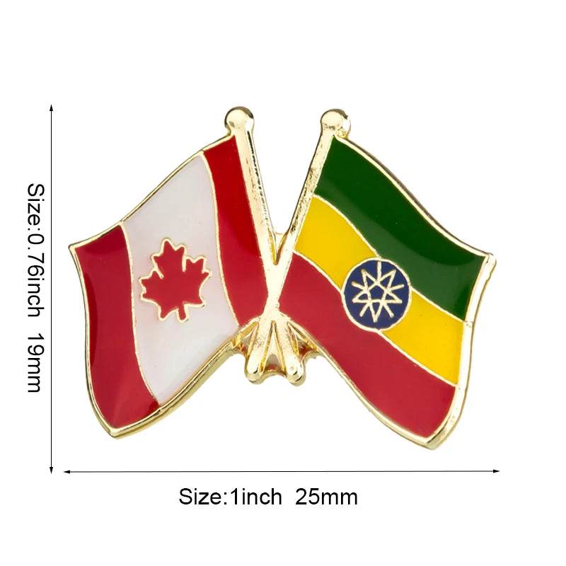 Ethiopia Flag Badge Brooch Natinal Lapel Pins Flag Lapel Pins Country Flag Badge - EthGebya