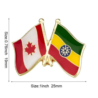 Ethiopia Flag Badge Brooch Natinal Lapel Pins Flag Lapel Pins Country Flag Badge - EthGebya