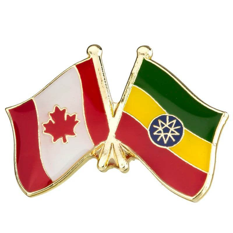 Ethiopia Flag Badge Brooch Natinal Lapel Pins Flag Lapel Pins Country Flag Badge - EthGebya