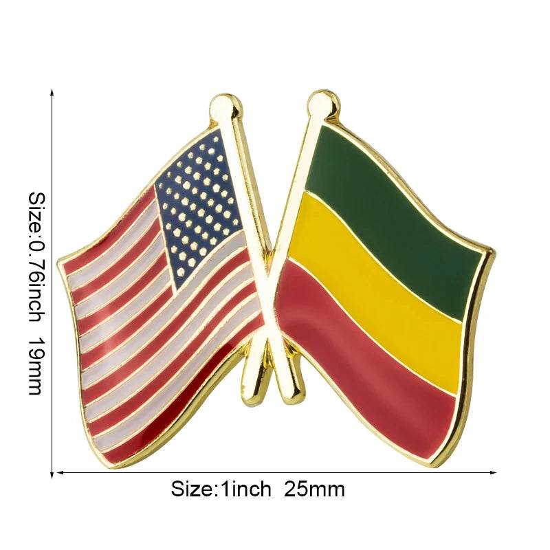 Ethiopia Flag Badge Brooch Natinal Lapel Pins Flag Lapel Pins Country Flag Badge - EthGebya