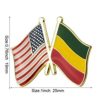 Ethiopia Flag Badge Brooch Natinal Lapel Pins Flag Lapel Pins Country Flag Badge - EthGebya