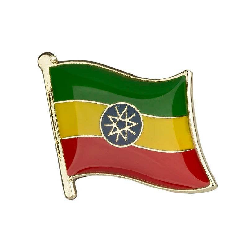 Ethiopia Flag Badge Brooch Natinal Lapel Pins Flag Lapel Pins Country Flag Badge - EthGebya