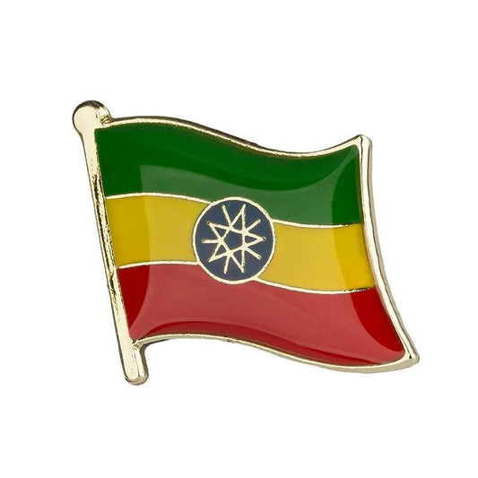 Ethiopia Flag Badge Brooch Natinal Lapel Pins Flag Lapel Pins Country Flag Badge - EthGebya