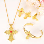 Ethiopian Cross Jewelry Set | Necklaces, Earrings, Rings & Bangle - EthGebya