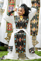 Ethiopian Cultural Dress Fetil Habesha Dress - የአክሱም ፈትል ቀሚስ - EthGebya