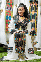 Ethiopian Cultural Dress Fetil Habesha Dress - የአክሱም ፈትል ቀሚስ - EthGebya