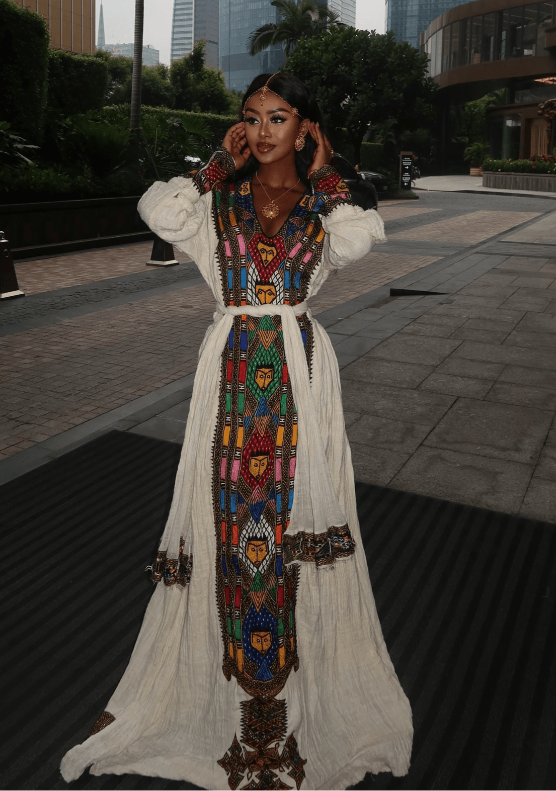 Ethiopian Cultural Dress Fetil Habesha Dress - የአክሱም ፈትል ቀሚስ - EthGebya