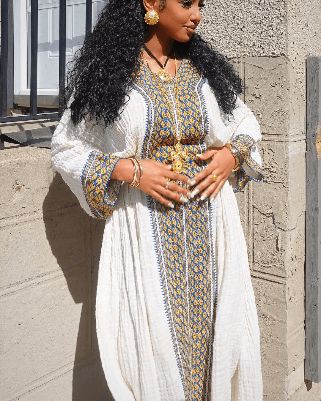 Ethiopian Cultural Dress, Fetil Habesha Dress - የአክሱም ፈትል ቀሚስ - EthGebya
