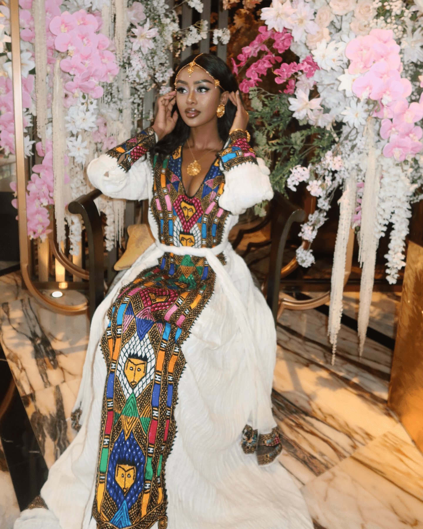 Ethiopian Cultural Dress Fetil Habesha Dress - የአክሱም ፈትል ቀሚስ - EthGebya