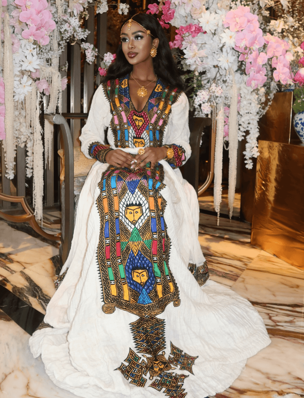 Ethiopian Cultural Dress Fetil Habesha Dress - የአክሱም ፈትል ቀሚስ - EthGebya