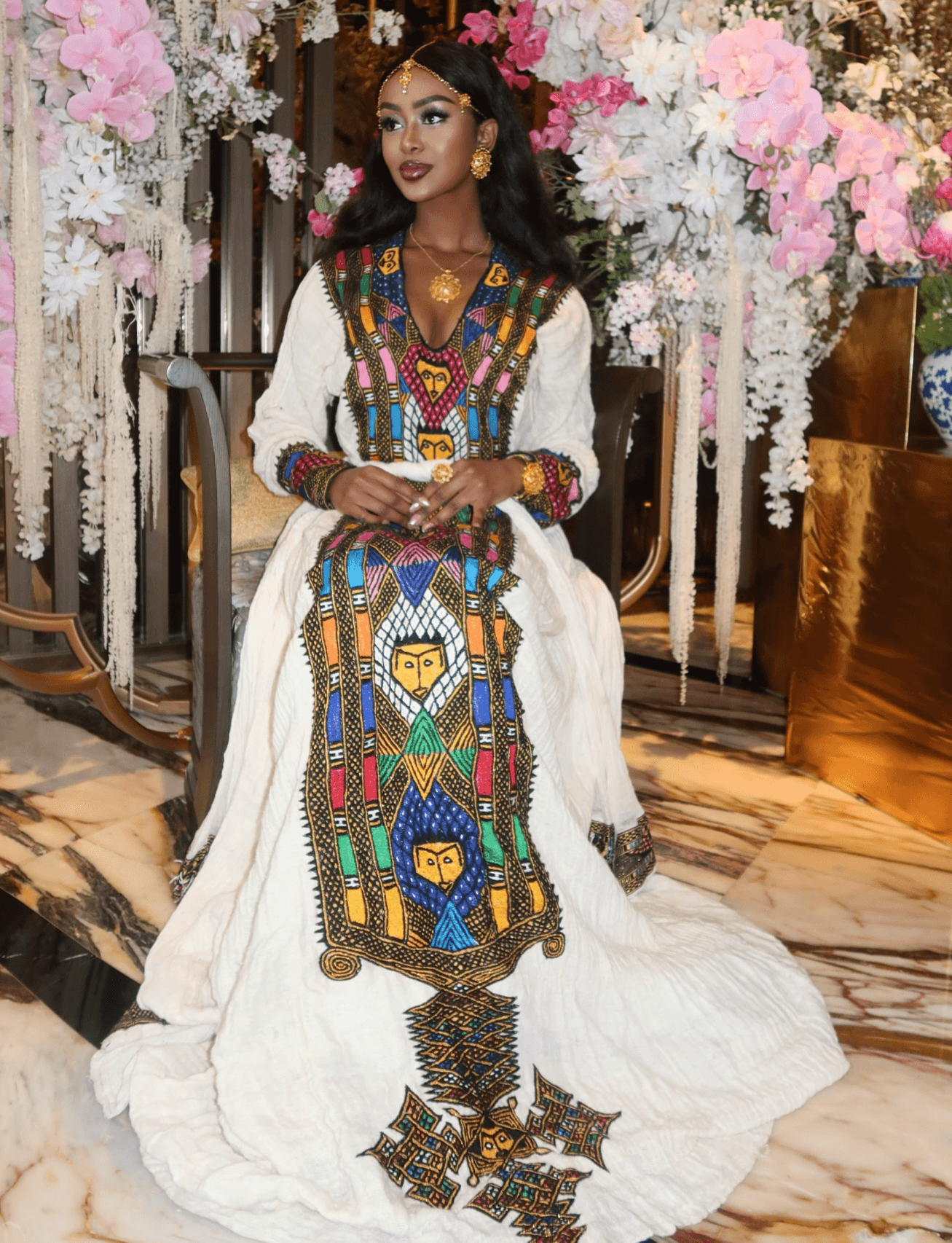 Ethiopian Cultural Dress Fetil Habesha Dress - የአክሱም ፈትል ቀሚስ - EthGebya