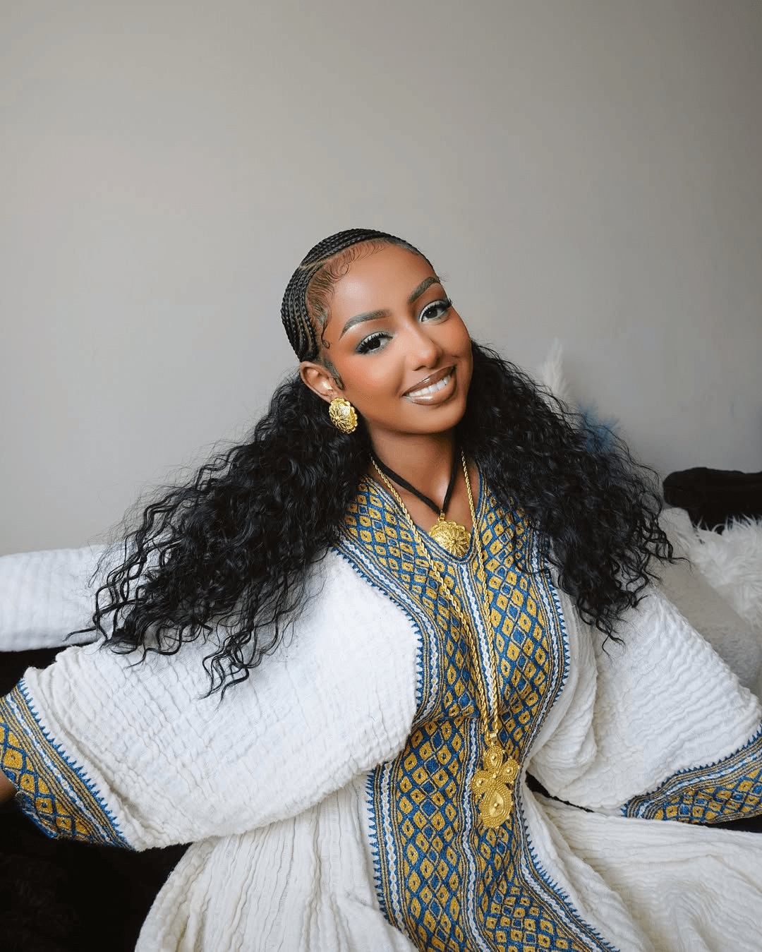 Ethiopian Cultural Dress, Fetil Habesha Dress - የአክሱም ፈትል ቀሚስ - EthGebya