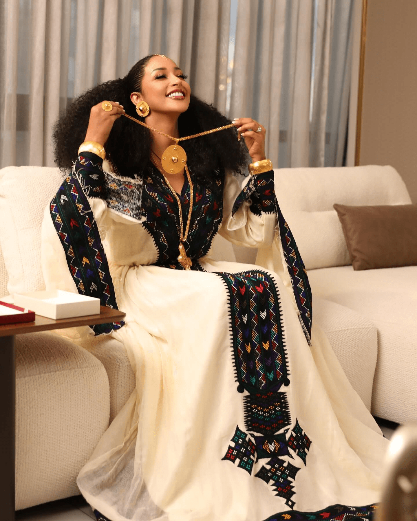 Ethiopian Cultural Dress Fetil Habesha Dress - የአክሱም ፈትል ቀሚስ - EthGebya