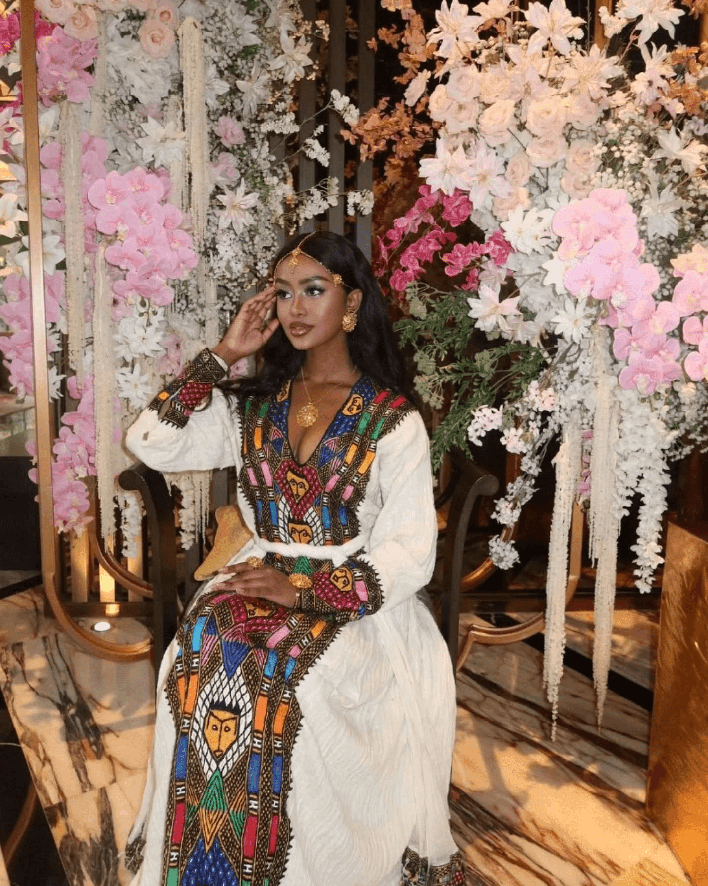 Ethiopian Cultural Dress Fetil Habesha Dress - የአክሱም ፈትል ቀሚስ - EthGebya