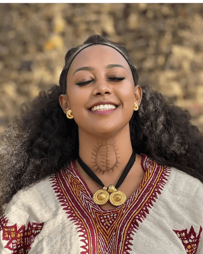 Ethiopian Cultural Dress Gondar Habesha Kemis - የጎንደር ፈትል ቀሚስ - EthGebya