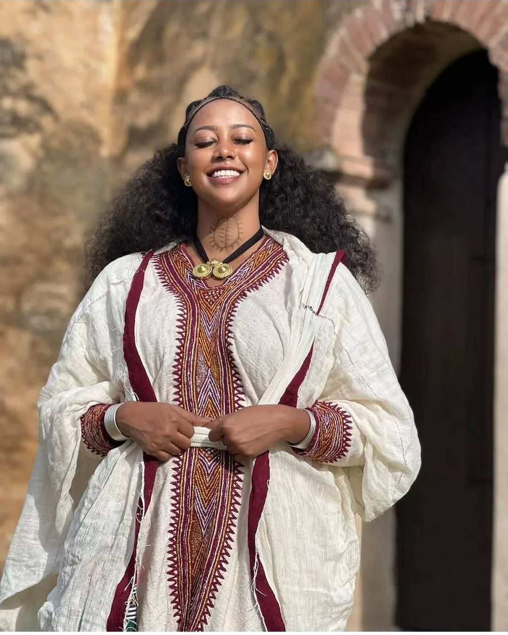 Ethiopian Cultural Dress Gondar Habesha Kemis - የጎንደር ፈትል ቀሚስ - EthGebya