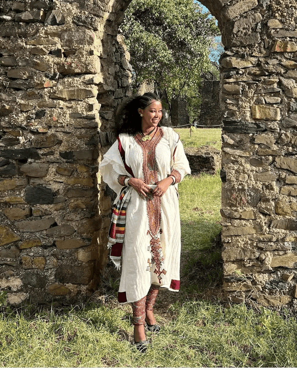 Ethiopian Cultural Dress Gondar Habesha Kemis - የጎንደር ፈትል ቀሚስ - EthGebya