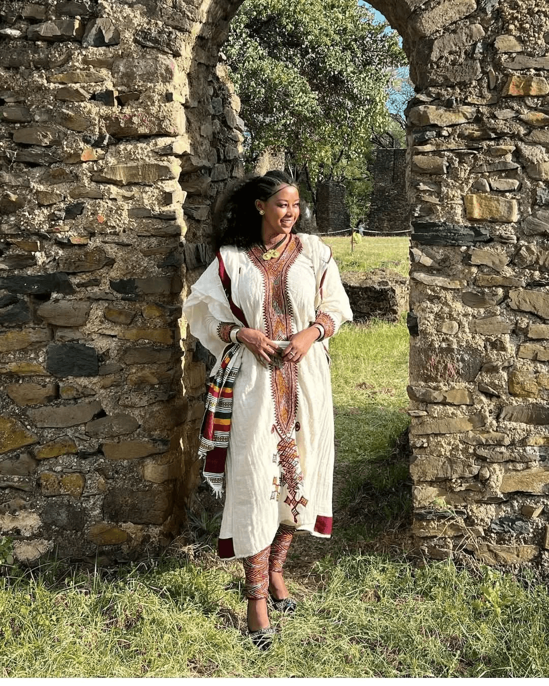 Ethiopian Cultural Dress Gondar Habesha Kemis - የጎንደር ፈትል ቀሚስ - EthGebya