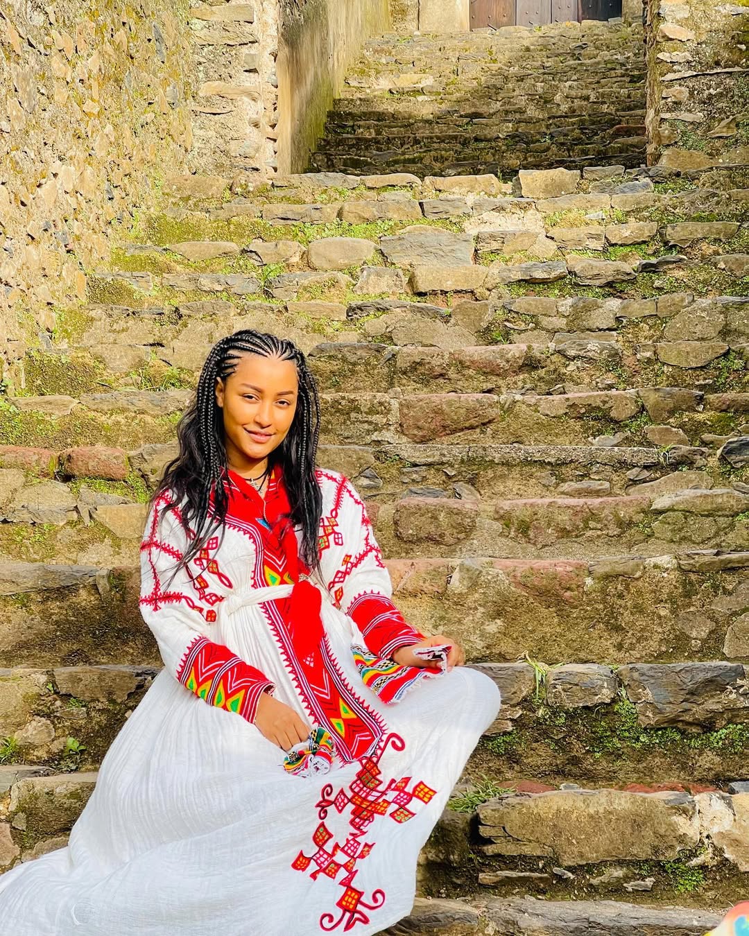 Ethiopian Cultural Dress, Gondar Habesha Kemis | Red Ethiopian Traditional Dress - EthGebya