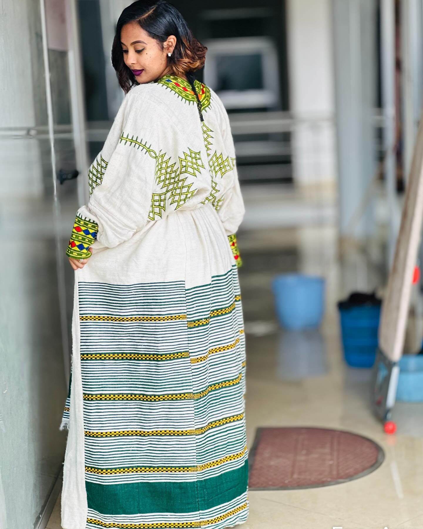 Ethiopian Dress, Gondar Habesha Kemis, Habesha Dress - የጎንደር ፈትል ቀሚስ - EthGebya