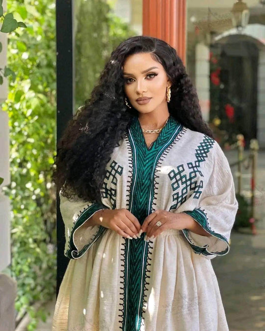 Ethiopian dress new style Gondar Habesha Kemis - የጎንደር ፈትል ቀሚስ - EthGebya