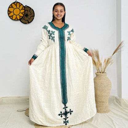 Ethiopian dress new style Gondar Habesha Kemis - የጎንደር ፈትል ቀሚስ - EthGebya