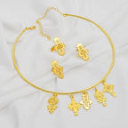 Ethiopian Eritrean Jewelry Set | Cross Choker, Earrings & Ring - EthGebya