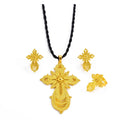 Ethiopian Jewelry Set | Cross Pendant Necklace, Ring & Earrings - EthGebya