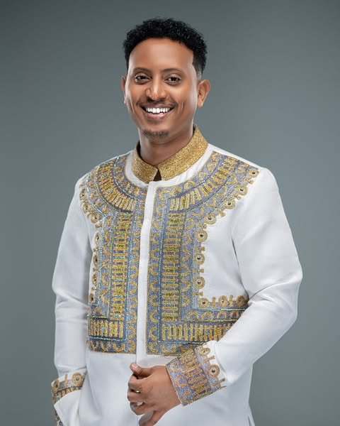 Ethiopian Men’s Shirt – Habesha Men Cultural Shirt, White with Gold Embroidery - EthGebya