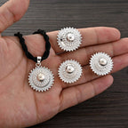 Ethiopian Silver Jewelry Set | Necklace, Earrings & Ring for Women - EthGebya