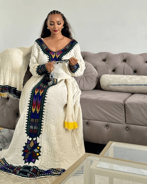 Fetil Habesha Dress - የአክሱም ፈትል ቀሚስ - EthGebya