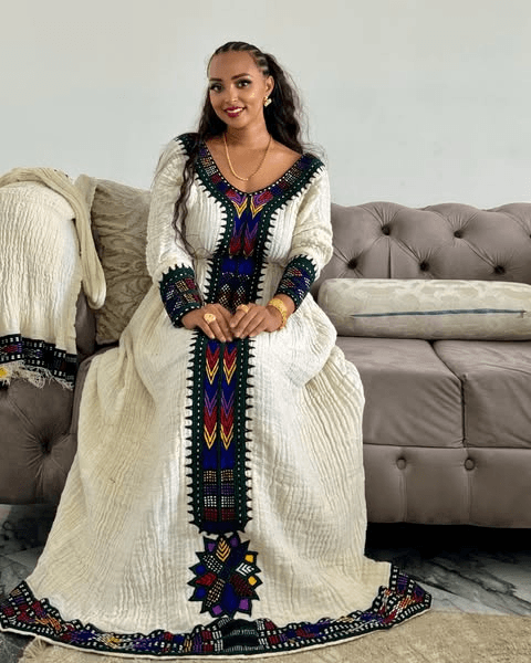 Fetil Habesha Dress - የአክሱም ፈትል ቀሚስ - EthGebya