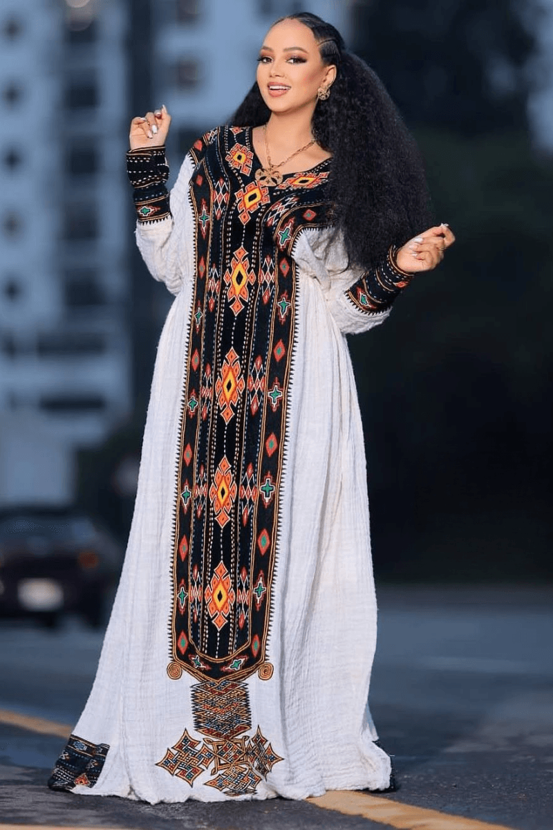 Fetil Habesha Dress - የአክሱም ፈትል ቀሚስ - EthGebya