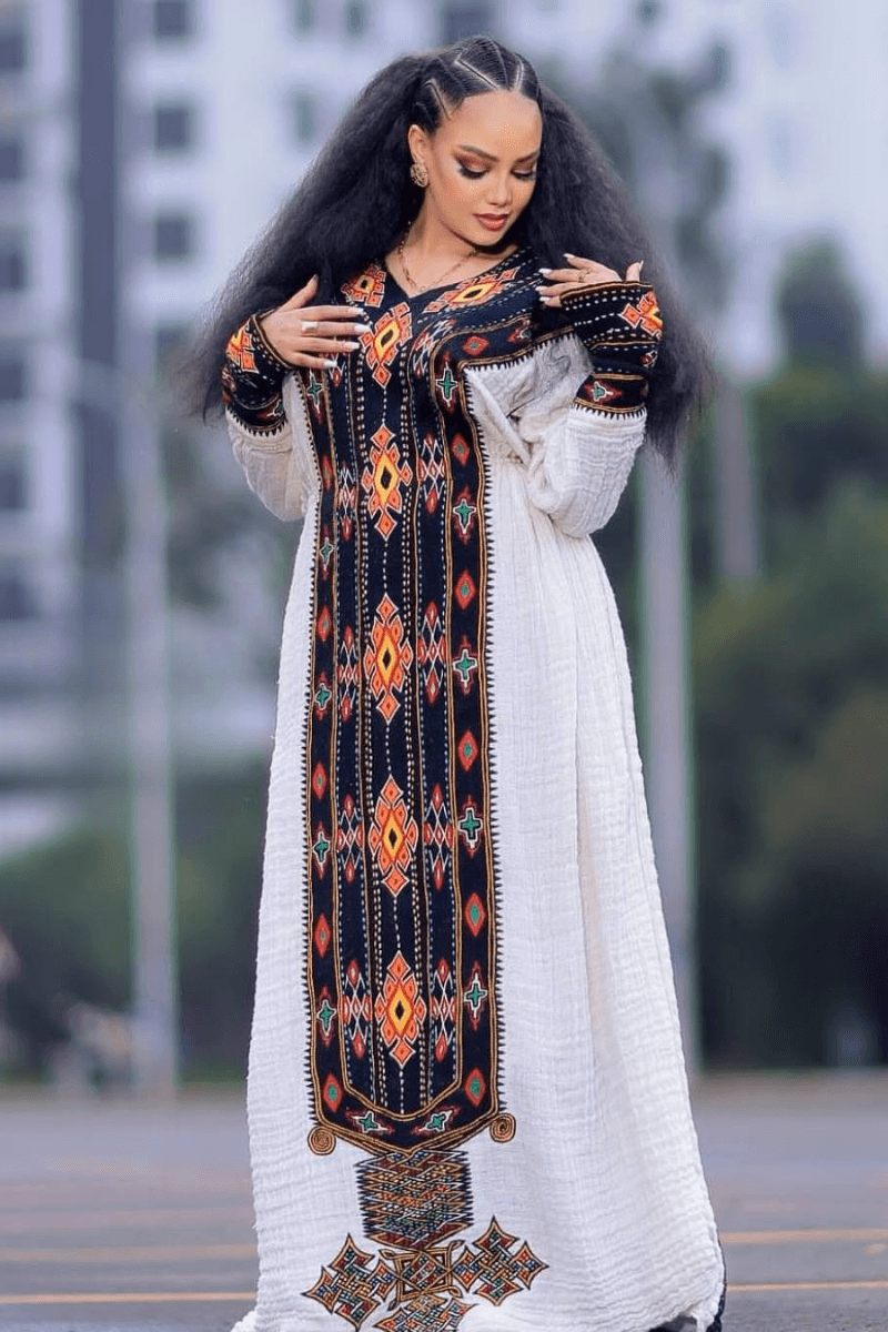 Fetil Habesha Dress - የአክሱም ፈትል ቀሚስ - EthGebya