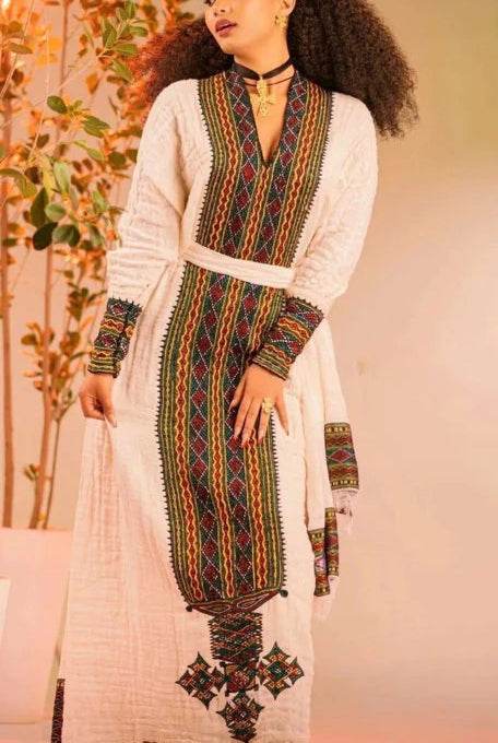Fetil Habesha Dress - የአክሱም ፈትል ቀሚስ | Ethiopian Dress - EthGebya