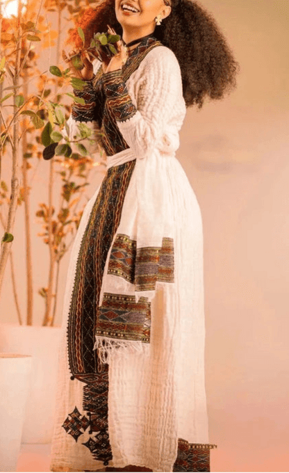 Fetil Habesha Dress - የአክሱም ፈትል ቀሚስ | Ethiopian Dress - EthGebya