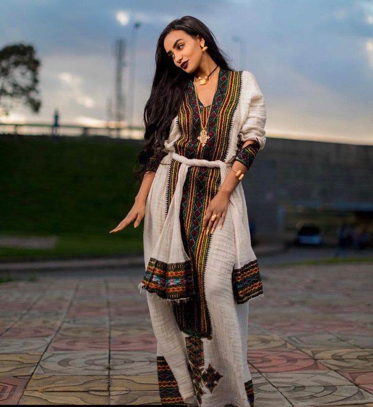 Fetil Habesha Dress - የአክሱም ፈትል ቀሚስ | Ethiopian Dress - EthGebya