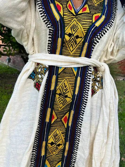 Gondar Ethiopian Dress – Traditional Designer Habesha Kemis | Authentic Ethiopian Traditional Outfit - EthGebya