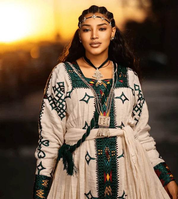 Gondar Habesha Dress - የጎንደር ፈትል ቀሚስ - EthGebya
