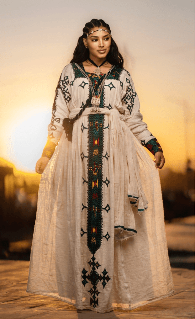 Gondar Habesha Dress - የጎንደር ፈትል ቀሚስ - EthGebya
