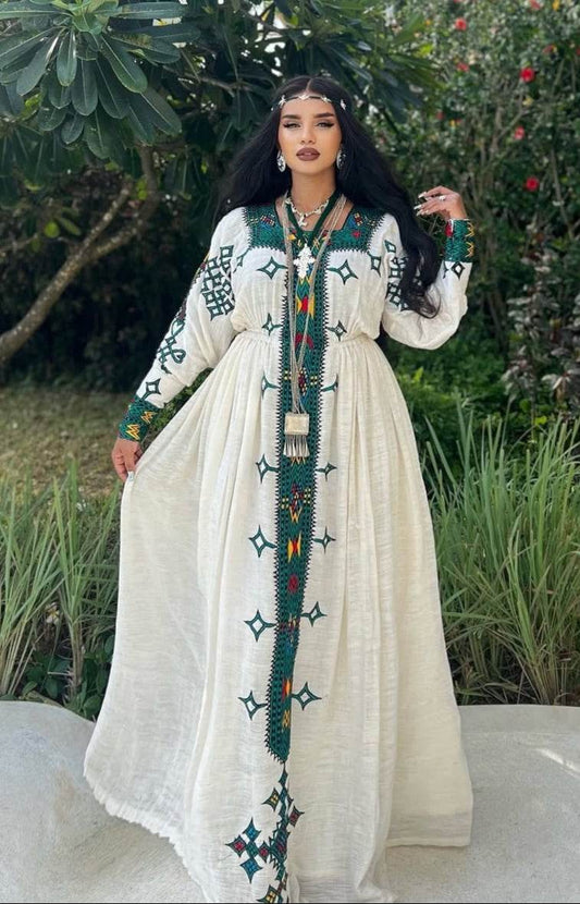 Gondar Habesha Dress - የጎንደር ፈትል ቀሚስ - EthGebya
