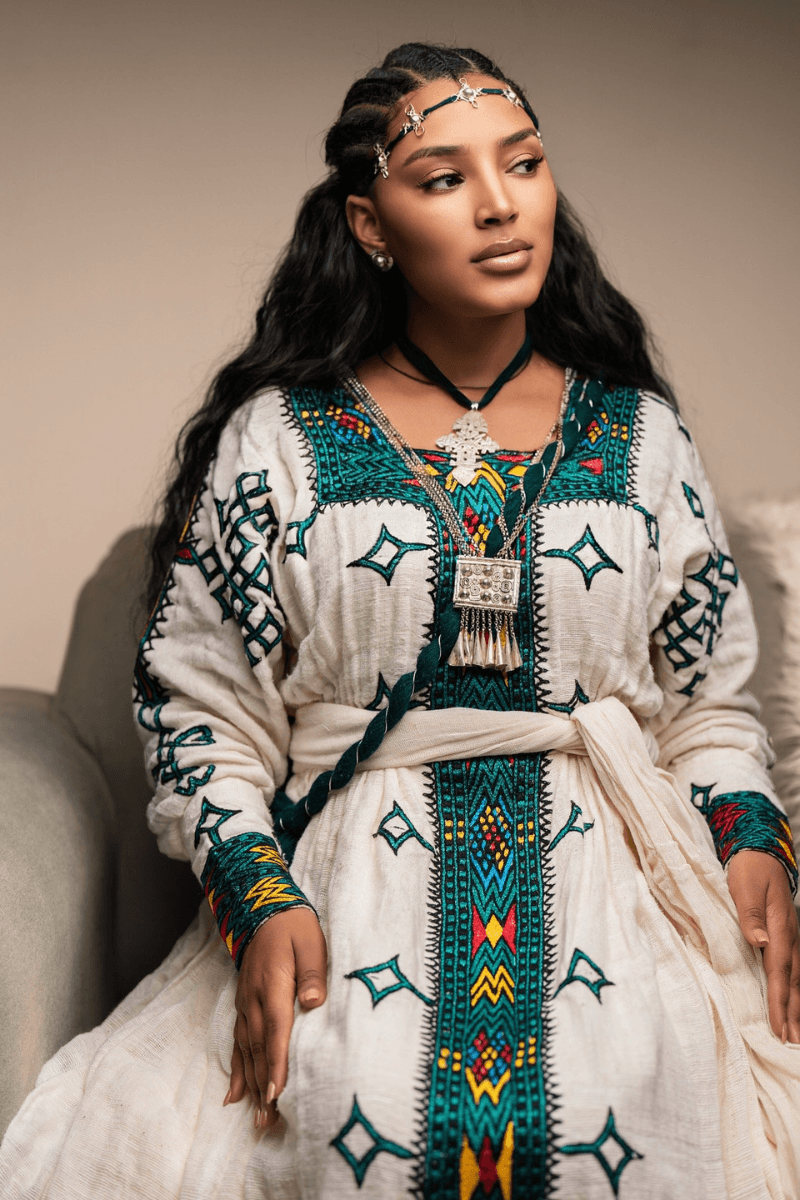Gondar Habesha Dress - የጎንደር ፈትል ቀሚስ - EthGebya