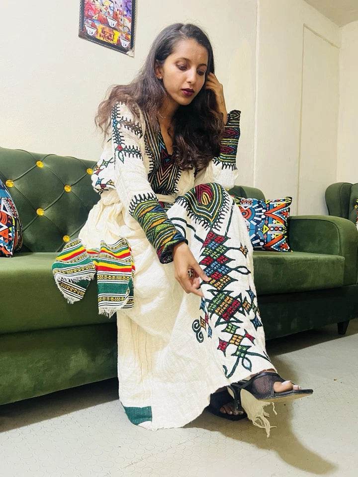 Gondar Habesha Kemis - Ethiopian traditional dress new - EthGebya