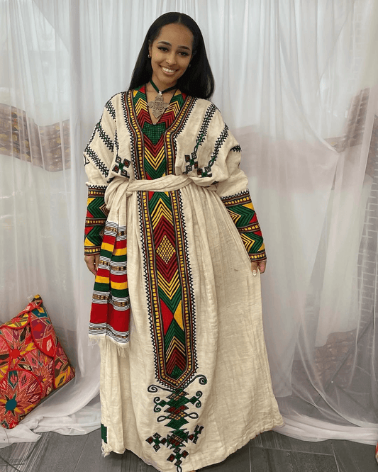 Gonder Habesha Kemis - የጎንደር ፈትል ቀሚስ - EthGebya
