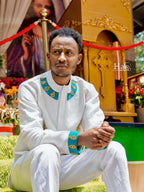 Green and Yellow Habesha Shirt | Modern Ethiopian Men’s Wear - EthGebya