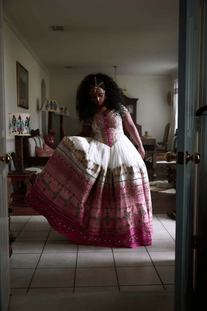 Habesha Bride Zuria Kemis Tilf Habesha Dress - EthGebya