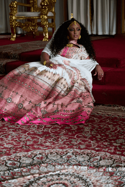 Habesha Bride Zuria Kemis Tilf Habesha Dress - EthGebya