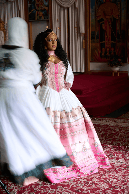 Habesha Bride Zuria Kemis Tilf Habesha Dress - EthGebya